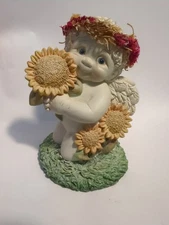 Dreamsicles 2003 Sunflower Days Figurine #F499051 Cherub wSunflowers Signed 