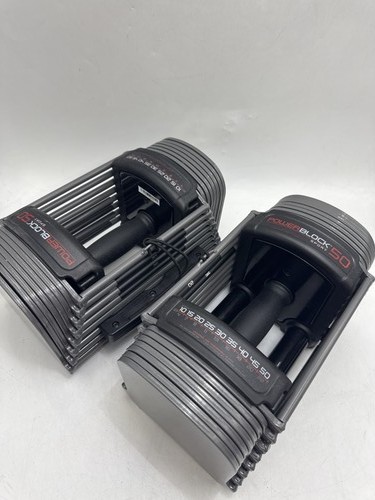 POWERBLOCK SPORT 50 ADJUSTABLE DUMBBELL SET, 50 LBS PER HAND, 2PC - BLACK/GRAY