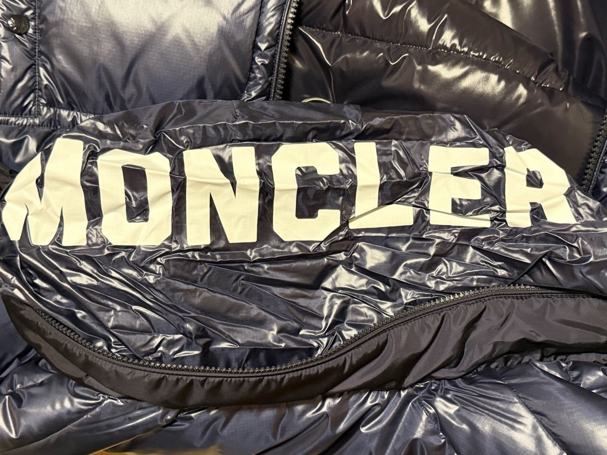 Authentic MONCLER BADENNE BLUE Puffer Jacket Hooded Big Patch New 