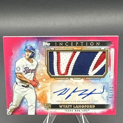 2024 Topps Inception Wyatt Langford Texas Rangers Magenta Auto Patch /75