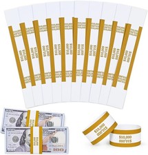 100 Pcs Currency Straps - Bill Wrappers, 7.5 x 1.15 Inches