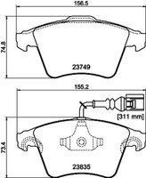 Bremsbelagsatz Scheibenbremse Hella Pagid 8DB 355 011-621 FüR 7L6 VW 7LA 7L7 TDI