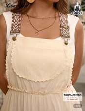 LanaWest Plus Size Women's Woven Lace Casual Versatile Adjustable Strap Maxi...