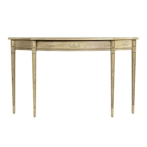 Butler Chester 54"W Demilune Wood Traditional Console Table - Antique Beige - Picture 1 of 7