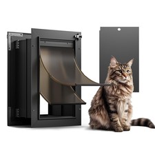 Cat Door for Wall, All Aluminum Doggy Doggie Pet Door Small Dog Door, With Cl...
