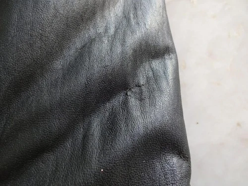 VINTAGE ANDREW MARC BLACK LEATHER THICK GENUINE FUR LINED/COLLAR BOMBER JACKET S image 8
