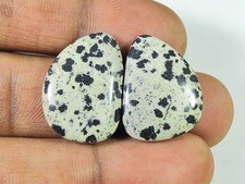 25.45Cts. Natural Dalmation Jasper 17mm X 23mm each Cabochon Match Pair c470