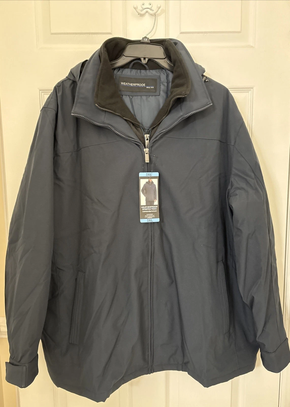 WEATHERPROOF MEN'S STRETCH TECH WINDPROOF WATER RESISTANT JACKET BLUE NEW 3XL