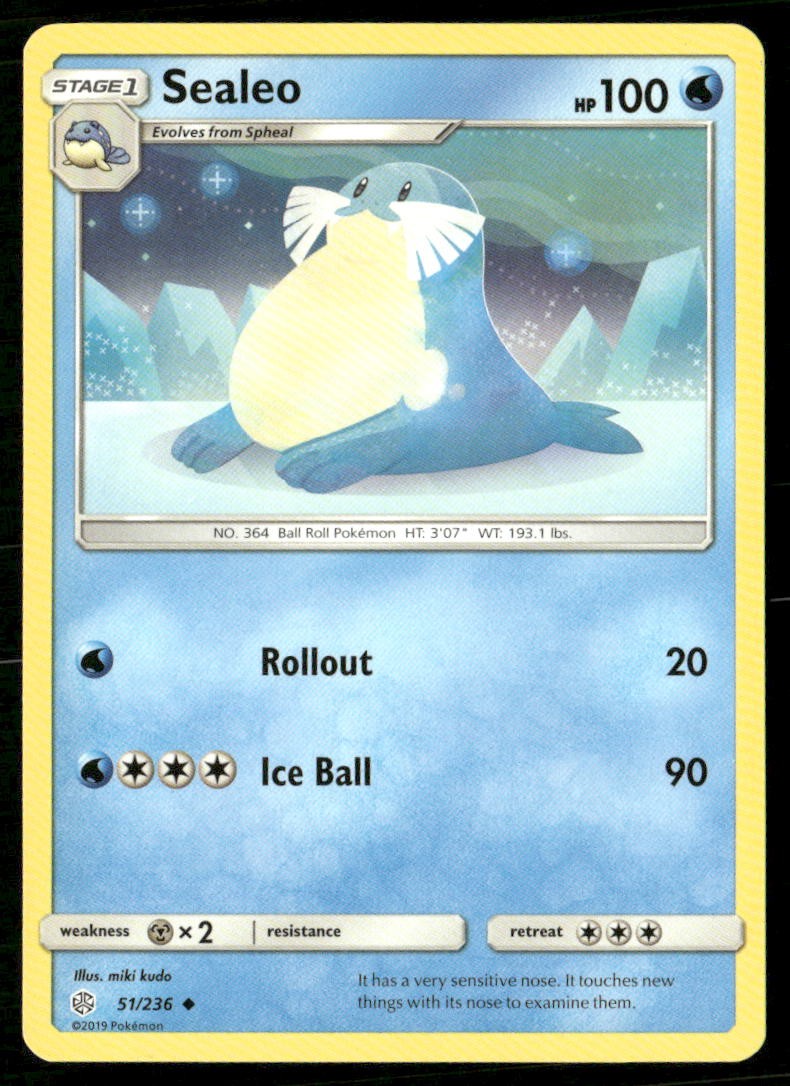 Sealeo 51/236 Uncommon Cosmic Eclipse Pokemon Near Mint