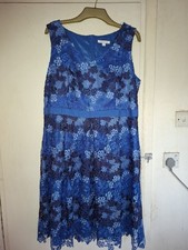 FENN WRIGHT MANSON BLUE LACE DRESS..SIZE 18..PARTY,RACES,WEDDING