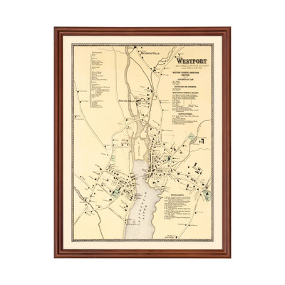 Old Map of Westport, CT 1867 - Vintage Westport Connecticut