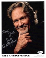 KRIS KRISTOFFERSON AUTOGRAPHED 8x10 COLOR PHO...