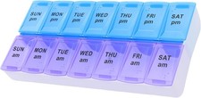 7 Day Weekly AM PM Pill Organizer, ShysTech Large Pill Case Pill Box for Pills V