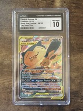 CGC 10 GEM MINT Eevee & Snorlax GX Black Star Promos SM169 Tag Team Pokemon Card