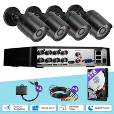 1080P 8CH 5IN1 DVR Home Security Camera System Outdoor Night Vision with 1TB HDD