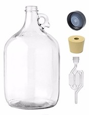 Home Brew Ohio 1 Gallon Jug W/TwinBubble Airlock,Polyseal Lid, 6.5 drilled