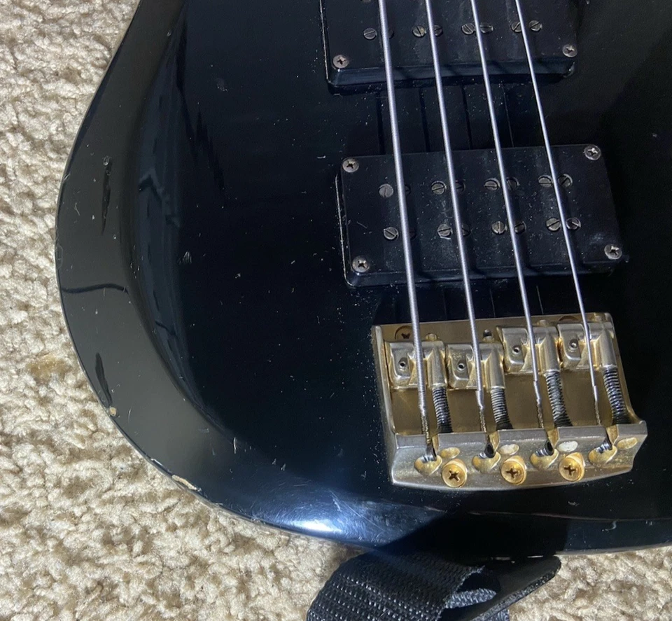 Ibanez MC824 Black Musician Bass Ibanez 1980's Played Condition W/ Bag & Extras - Image 4 of 4