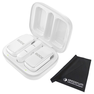 Rode Wireless Micro Drahtloses Mikrofon-System Lightning Weiss für iOS mit Tuch