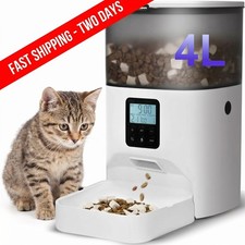 Automatic Pet Feeder 4L Timed Cat Dog Food Dispenser Portion Control Voice Recor