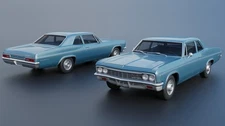 ABS-LIKE RESIN 3D PRINTED 1/25 1966 CHEVY BEL AIR 2-DOOR FULL KIT CHEVROLET