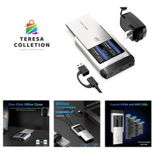 M.2 SSD Cloner, 20Gbps NVMe Cloner Dual-Bay SSD Enclosure, Tool-Free M.2 Dupl...