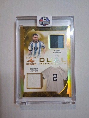 2022 Leaf Ultimate - Dual Memorabilia Lionel Messi, Derek Jeter /5 #UDM-12