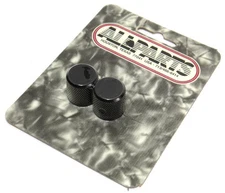 AllParts Knurled Black Flat Top Metal Guitar/Bass Knobs, Pkg of 2, MK 3330-003