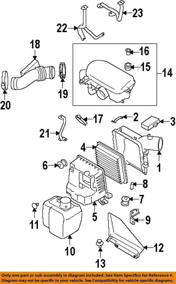 Used Air Cleaner Assembly fits: 2010 Subaru Impreza 2.5L w/o turbo Grade A - Image 3 of 4