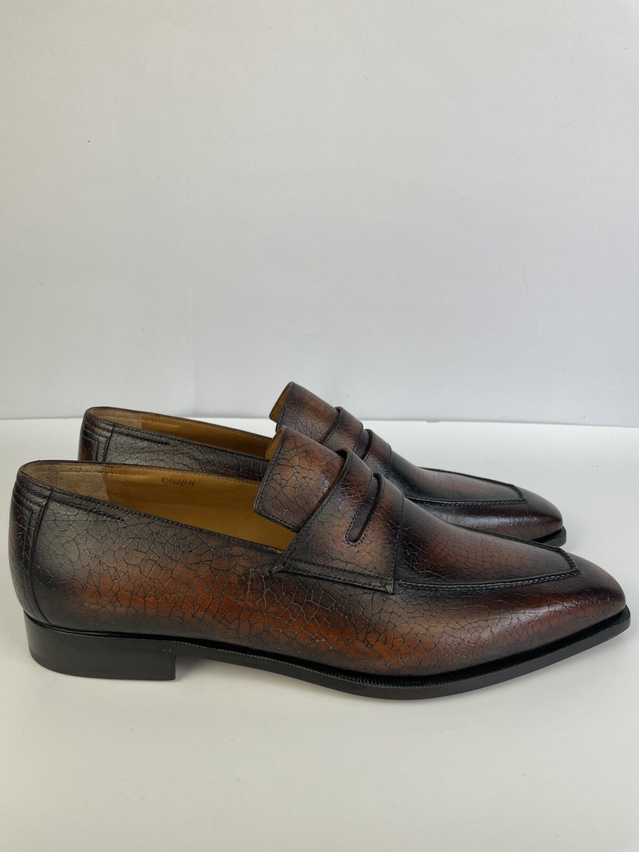 Berluti Andy Brown Cracked Leather Men's Loafer Size 10.5/US Berluti Andy Brown Cracked Leather Men's Loafer Size 10.5/US