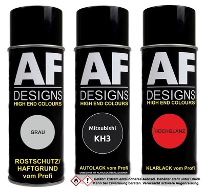 Spraydose für Mitsubishi KH3 Super Black Autolack Klarlack Grundierung  Set