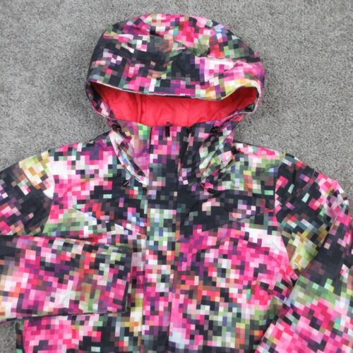 Burton Jacket Womens M Pink Dryride Pixel Geometric Snowboard Ski Parka Coat Zip - Picture 2 of 11
