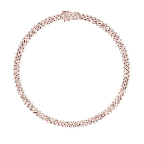 Collar de cadena cubana de 12 mm de moissanita redonda de 20,46 quilates para hombre enchapado en oro de 14 k plateado - Imagen 13 de 18