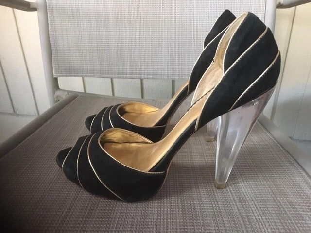 Black store lucite heels