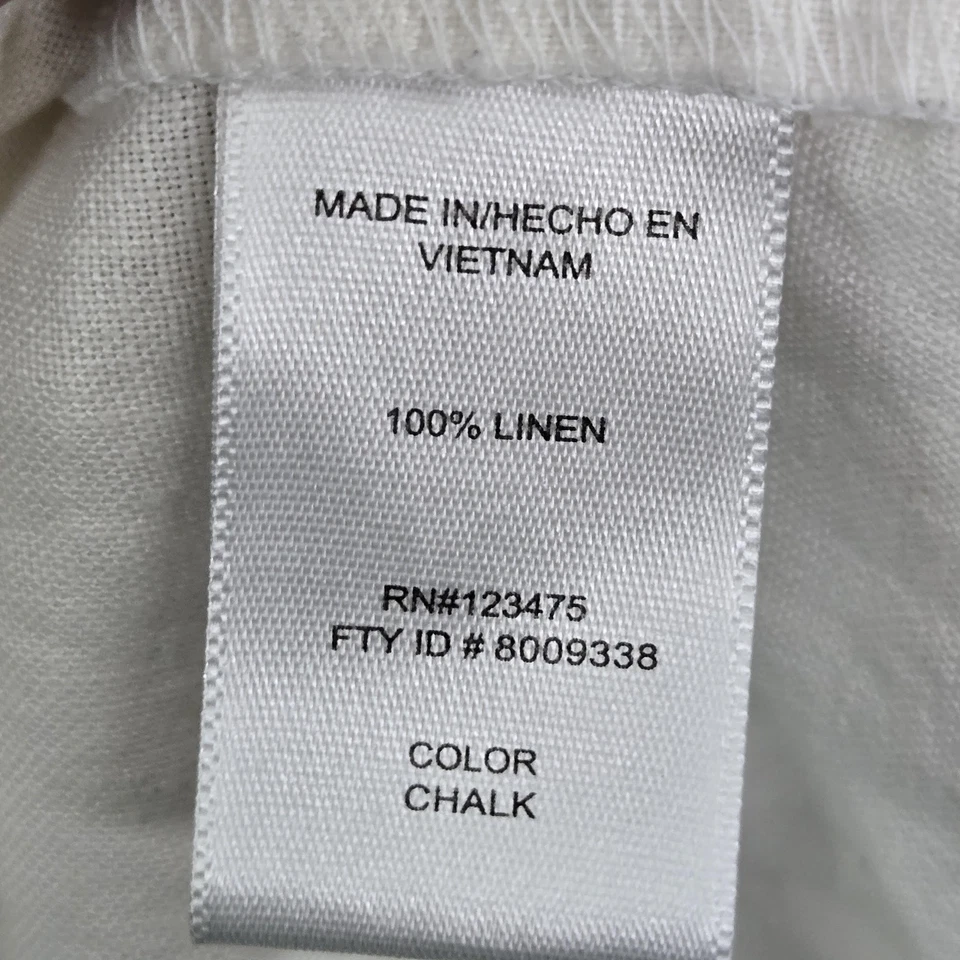 Blusa Adrienne Vittadini Mujer XL Tiza Lino Plisada Cuello en V Pullover LEER Foto 4 de 4