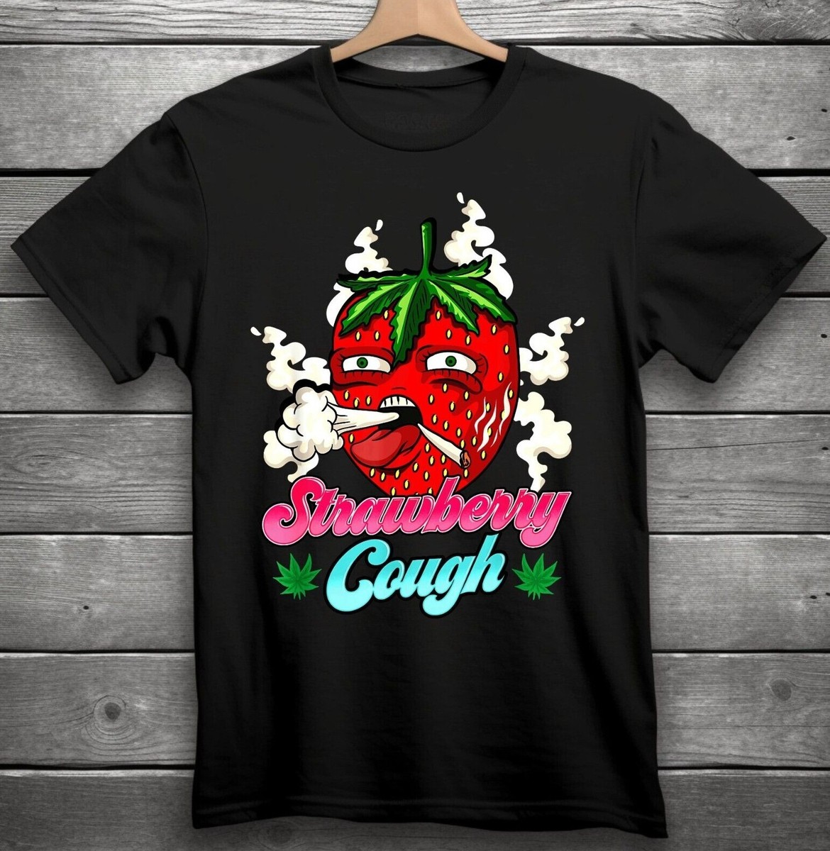 Strawberry Cough T-Shirt Black S-3XL Stoner Cannabis