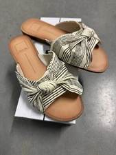New Dolce Vita Parin Striped Oversized Bow 1/2” Sandals Slip-On Size 8