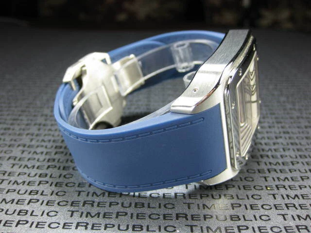 24.5mm PU Rubber Strap CARTIER SANTOS 100 Chronograph Diver Watch