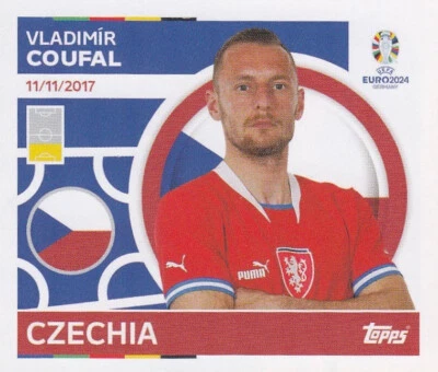 PANINI FUßBALL UEFA EM EURO 2024 DEUTSCHLAND Topps Sticker European Football Championship Euro 2024 No. CZE 7: Vladimir Coufal Czechia Image NEW