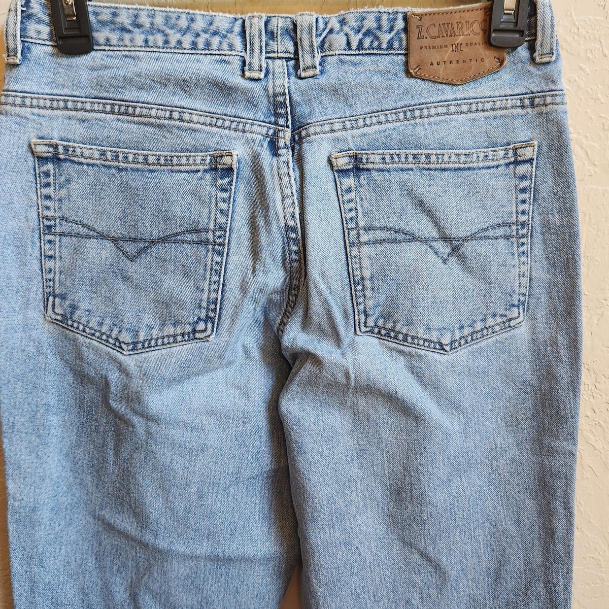 Vtg Z Cavaricci Jeans Men 31 Light Blue Denim Hiphop 90s Straight
