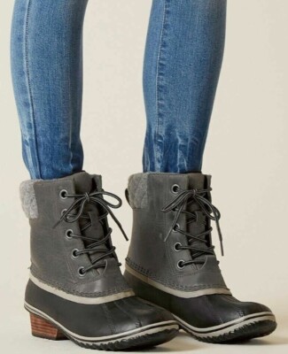 Sorel Slimpack II Winter Snow Rain Mid Calf Waterproof Lace Up Leather Boots 10