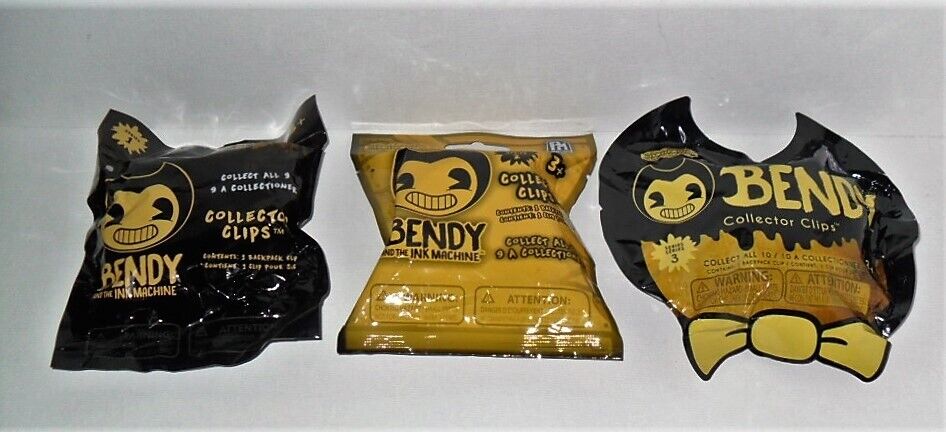 BENDY and the INK MACHINE SET OF 3 SERIES 2 COLLECTOR CLIPS _NEW