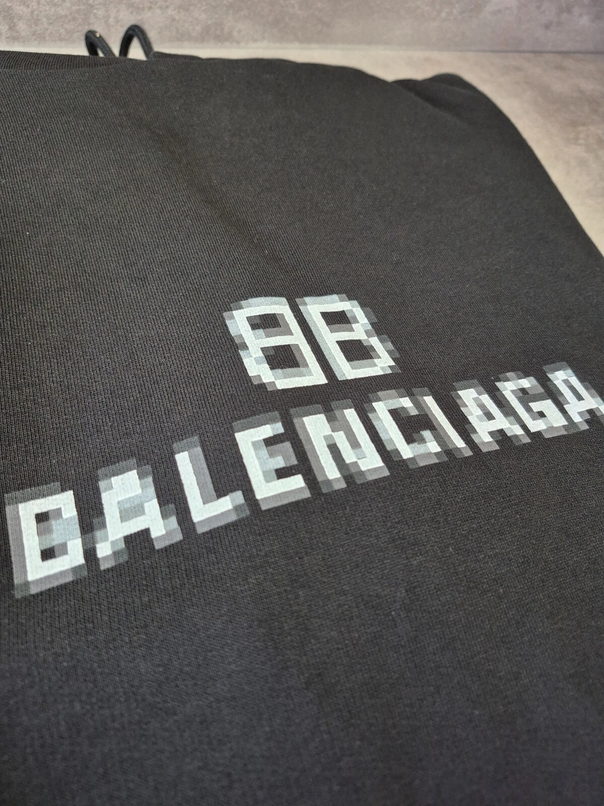 BALENCIAGA Felpa con Cappuccio Pullover Oversize Nero Taglia L 100% Cotone