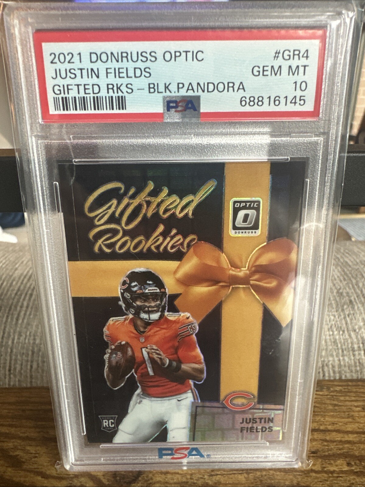 2021 Panini Donruss Optic JUSTIN FIELDS Gifted Rookie Black Pandora /25 PSA 10