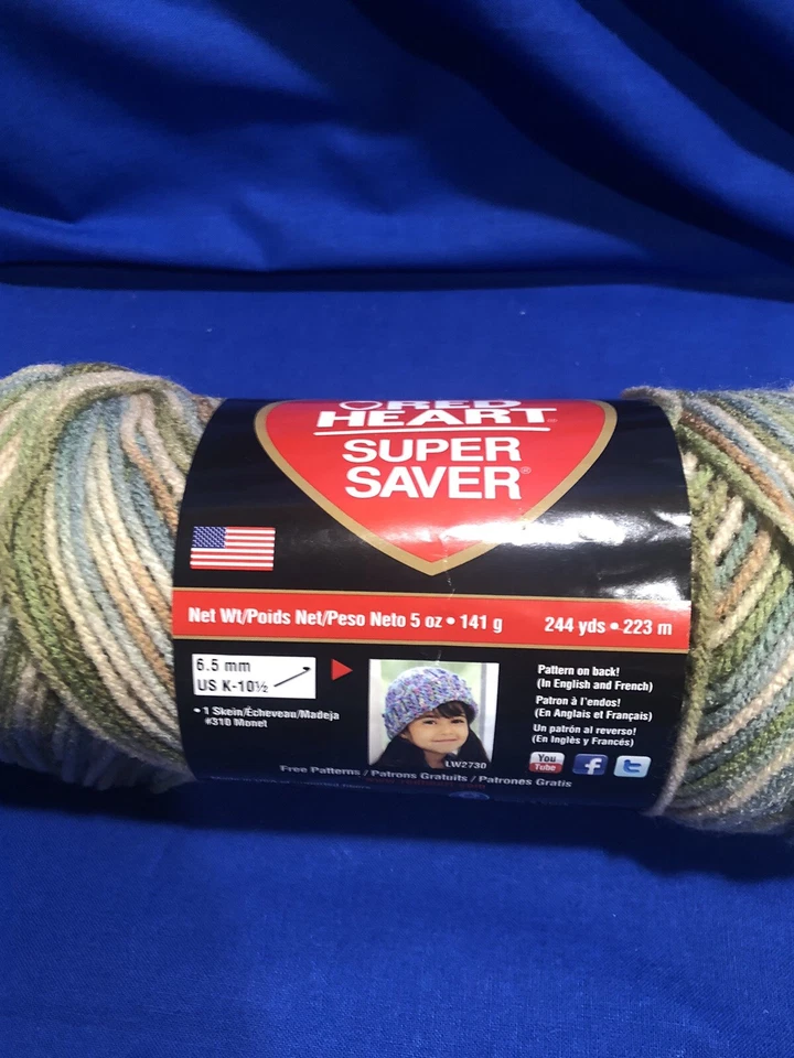 3 madejas Red Heart Super Saver hilo acrílico BUFFalo 7 oz Aspen 5 oz Bernat 5 oz Foto 4 de 4