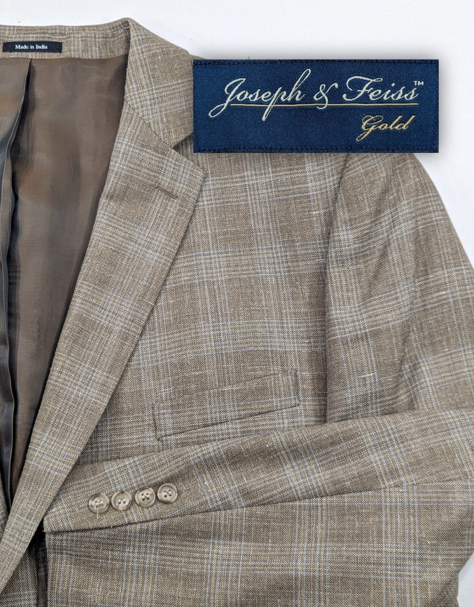 Joseph Feiss Gold Blazer Wool/Silk/Linen Suit Jacket Prince Of