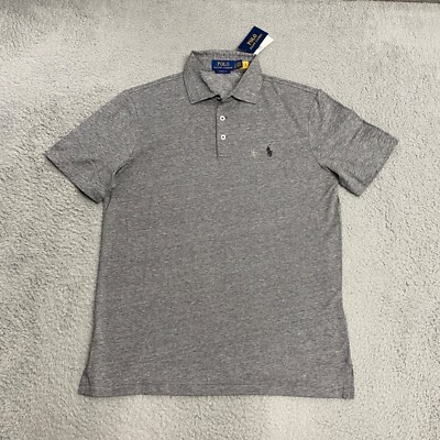 Polo Ralph Lauren Shirt Mens Small Gray Classic Fit Linen Blend