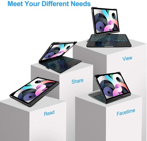Funda protectora con teclado giratorio retroiluminado para iPad Pro 11 4ta/3a/2a/1a generación Air 4/5a - Imagen 17 de 43