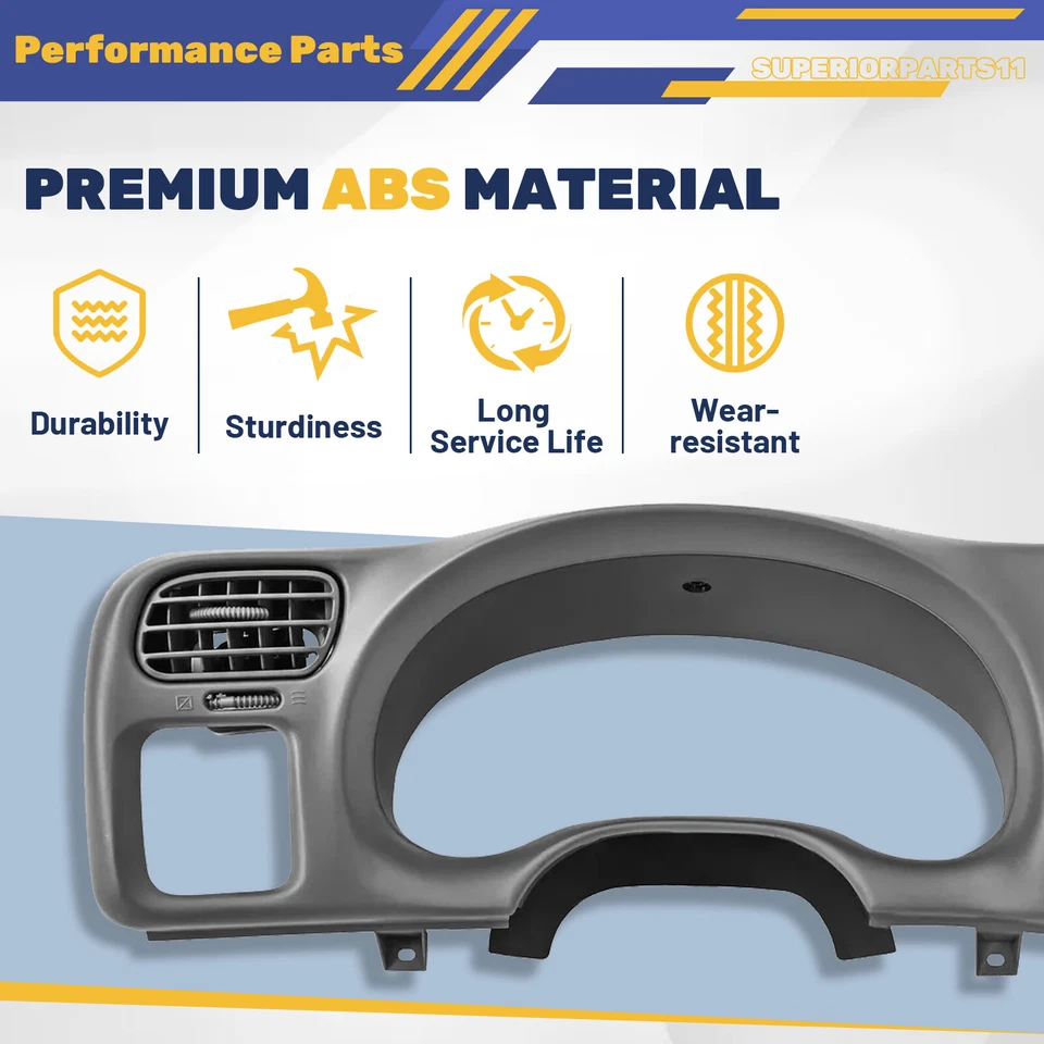 Fit For 98-05 CHEVY S10 Jimmy Sonoma Cluster Blazer Radio Dash Bezel Trim Cover - Image 2 of 4