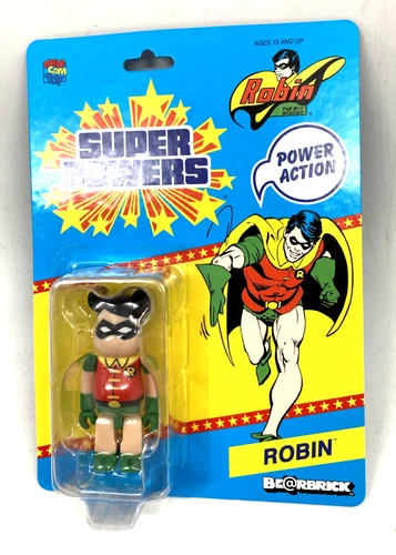 2012 SDCC DC ROBIN 100% BEARBRICK FIGURE MEDICOM  SUPER POWERS NEW SEALED
