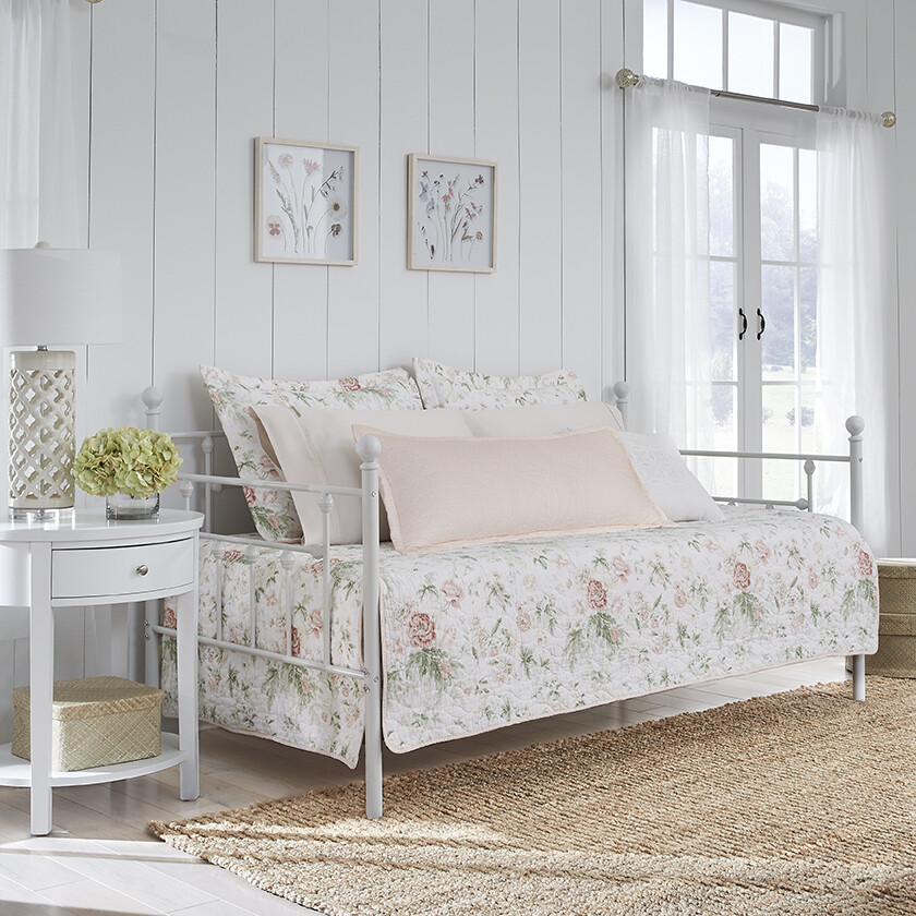 Laura Ashley Daybed Set, Cotton (Pink GreenBreezy Floral) 883893731424